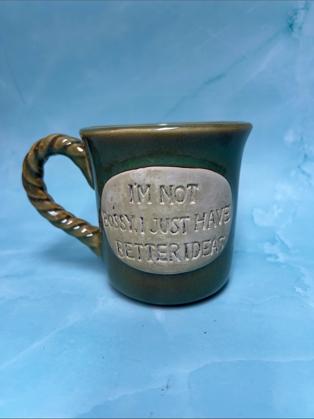 Rustic Green Ceramic Mug - Picture 2 of 5